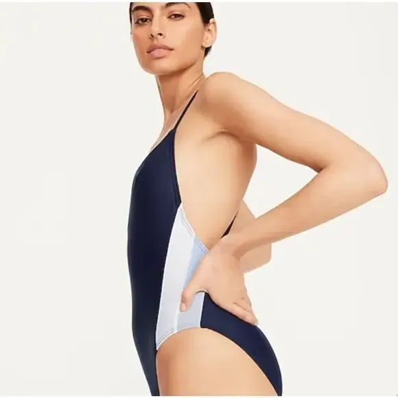 J Crew One Piece Swimsuit Womens Size 20 NWT Active Colorblock Bright Canteloupe